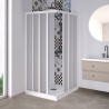 Box Doccia con Apertura Angolare in Acrilico con Profili in Alluminio Riducibile “Made in Italy” (Bianco, 80x80cm riducibile)